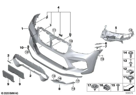 Supporto per paraurti destro per BMW X3 F97, X4 F98 (OEM 51118065192). BMW originale