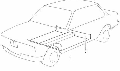 Aislante acústico y protector inferior OEM 51471933411 para BMW Serie 3 E30. Original BMW.