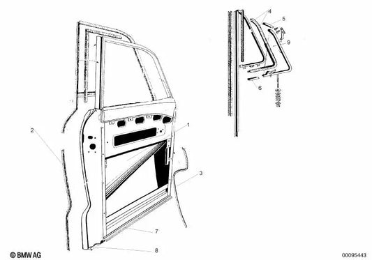 Giunto della porta d'ingresso destra per BMW E46, F30, F80 (OEM 51216554265). BMW originale