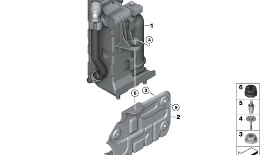 Condensador A/A OEM 64535A1C604 para BMW G60 y G61 (530e, 550e, 520i, xDrive, etc.). Compatible con modelos desde 2023. Repuesto original BMW.