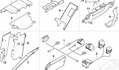 Staffa per amplificatore HiFi/telefono OEM 65128378012 per BMW Serie 3 E46. BMW originale.