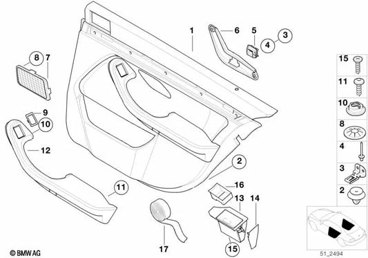 Rechte Unterstützung für BMW E39 Series 5 (OEM 51428172212). Original BMW.