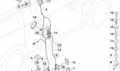 Junta cierre de puerta OEM 51217042375 para MINI R50, R52, R53, R55, R56, R57, R58, R59. Original MINI.