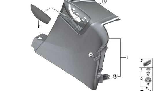 Panel lateral trasero derecho de cuero OEM 51437407752 para BMW i8 I12 (modelos: i8 Coupé e i8 Roadster 2014-2020). Color marrón Dalbergia. Original BMW.