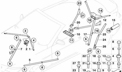 Front reinforcement OEM 51617046555 for BMW (E60, E61, E63, E64). Original BMW.