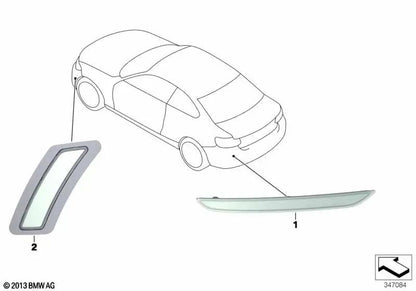 Right side reflector for BMW F87, F87N (OEM 63147854192). Original BMW