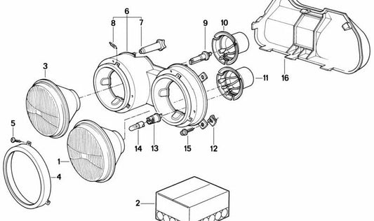 Soporte de cristal izquierdo para BMW Serie 6 E24 (OEM 63121361709). Original BMW