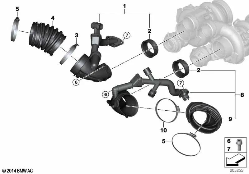 Bellows for BMW X5 E70, X6 E71 (OEM 13717599356). Genuine BMW