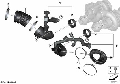 Bellows for BMW X5 E70, X6 E71 (OEM 13717599356). Genuine BMW