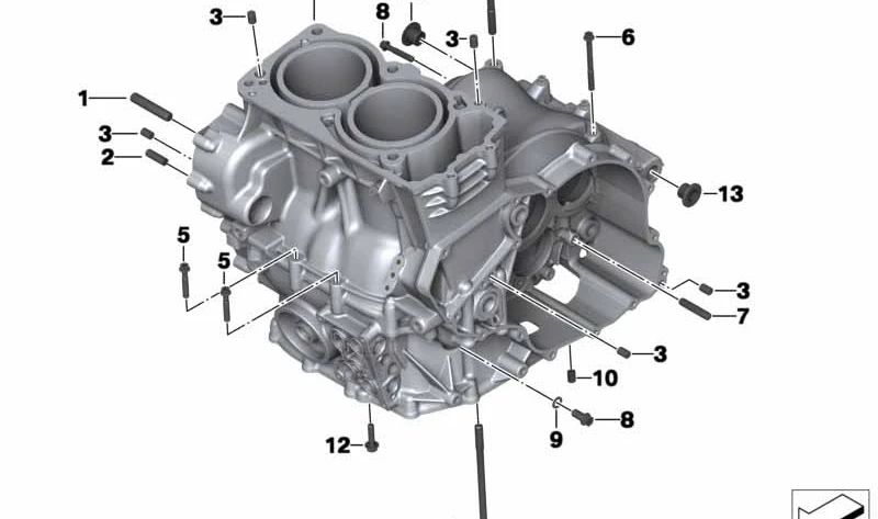 Cárter de motor negro OEM 11118540741 para BMW Motorrad F 700 GS, F 800 GS, F 800 GS Adventure... y más. Original BMW Motorrad.