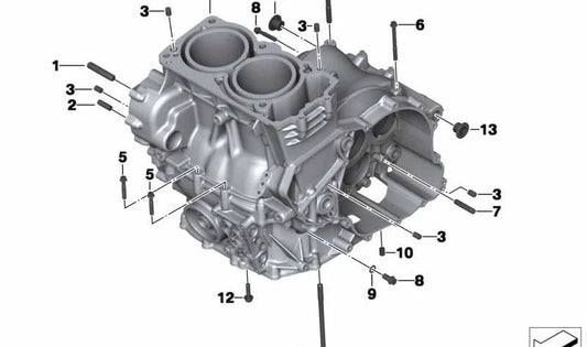 Cárter de motor negro OEM 11118540741 para BMW Motorrad F 700 GS, F 800 GS, F 800 GS Adventure... y más. Original BMW Motorrad.