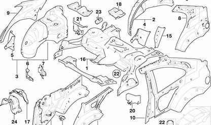 Rechte Schließblatt für BMW 3 E46 -Serie (OEM 41148245734). Original BMW