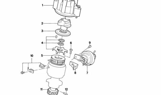 Tampa do distribuidor para BMW 3 E21 Series, E30, Série 5 E28 (OEM 12111289471). BMW original