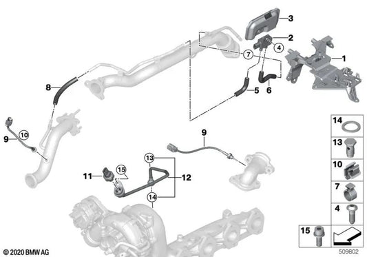 Formschlauch für BMW G20, G21, G22, G23, G30N, G31N, G32N, G12N, G12N, G14, G15, G16, G01, G02, G05, G06, G07 (OEM 1362859068). Original BMW