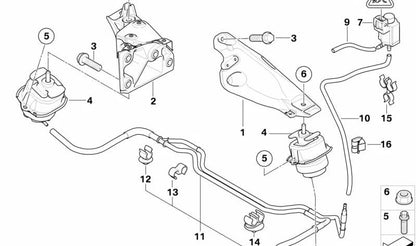 Soporte de motor izquierdo para BMW X5 E70, E71 (OEM 22116787489). Original BMW.