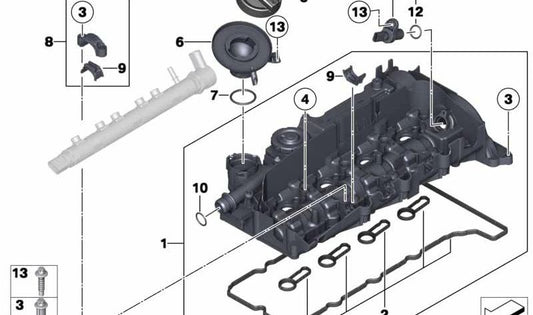 Tapa de culata OEM 11128589941 para BMW F20 114d, 116d, 116d Efficient Dynamics. Original BMW.
