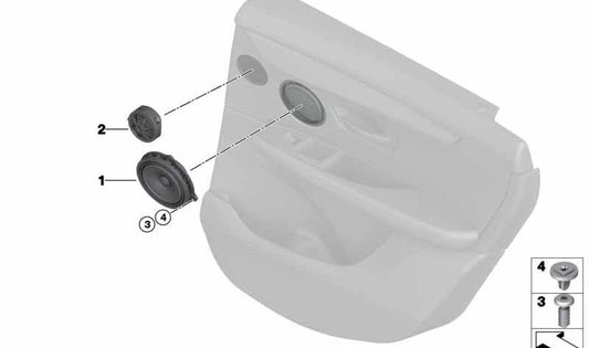 Orador médio -tone para BMW F52, F45, F46, I01, F48, F49, F39 (OEM 65138715686). BMW original.