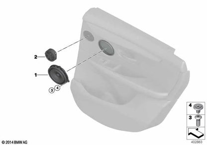 Mid -Tone -Lautsprecher für BMW F52, F45, F46, I01, F48, F49, F39 (OEM 65138715686). Original BMW.
