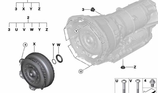 OEM -Getriebe Reparaturkit 24008672577 für BMW G12, G12N. Kompatibel mit GA8HP95Z Box. Originaler BMW -Ersatz.