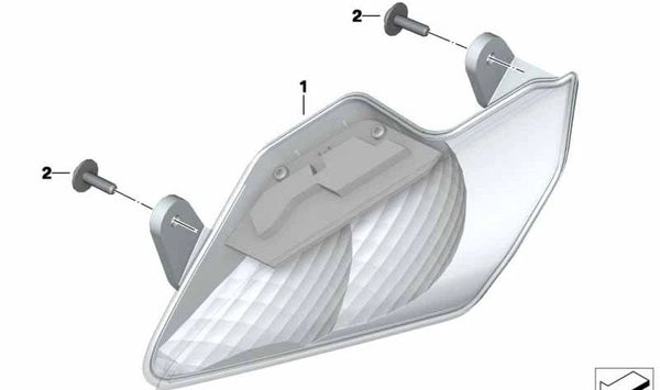 Intermitente LED delantero derecho OEM 63138541626 para BMW Motorrad R 1200 RT (RK52) 2013-2018 y R 1250 RT (RK52) 2018-2023. Repuesto original BMW Motorrad.