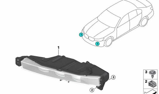 Antiniebla LED izquierdo para BMW Serie 7 G11, G12 (OEM 63177342953). Original BMW.
