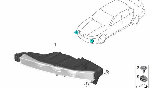 Antiniebla LED izquierdo para BMW Serie 7 G11, G12 (OEM 63177342953). Original BMW.