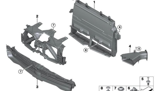 Soporte delantero multifunción OEM 51747933372 para BMW iX (I20). Pieza original BMW.