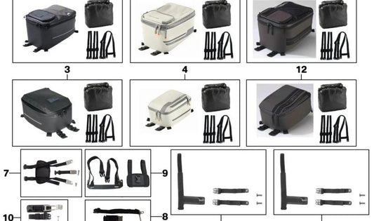 Conexión para mochila sobredepósito OEM 77455A5CE48 para motos BMW R 1300 GS (KA1) desde 06/2023. Original BMW Motorrad.