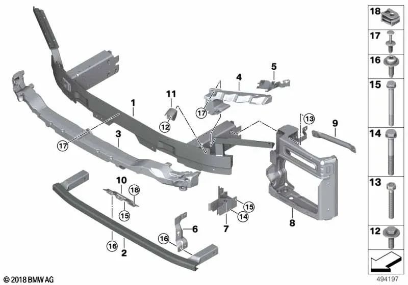 Shockpower anteriore sinistro per BMW G07 (OEM 51118092751). BMW originale