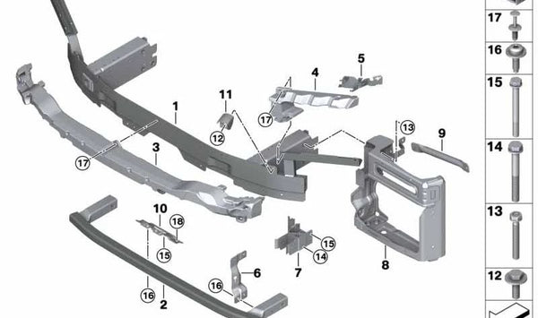 Amortiguador delantero izquierdo para BMW G07 (OEM 51647489469). Original BMW