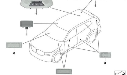 Luz interior LED OEM 63319397922 para BMW F40, F44, F90, F90N, G30, G30N, G31, G31N, G38, G38N, F06, F06N, F12, F12N, F13, F13N, G32, G32N, G11, G11N, G12, G12N, F92, F93, G14, G15, G16, F39, G01, G01N, G08, G08E, G02, G02N y MINI F60, F60N. Original