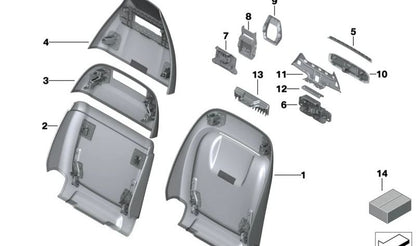 Panel trasero asiento de confort abajo OEM 52107497163 para BMW X5 G05, X6 G06, X7 G07. Original BMW.