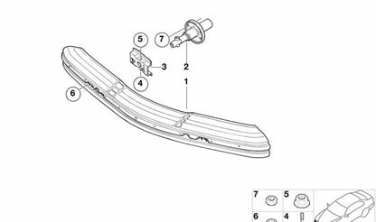 Absorbedor de impacto delantero derecho OEM 51118176272 para BMW E36. Original BMW.