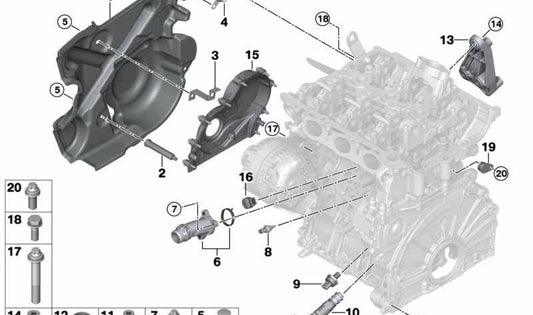Conector de admisión OEM 11118621713 para BMW {F45, F45N, F48N, F49, F49N, F39} y MINI {F60, F60N}. Original BMW y MINI.