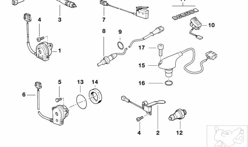 Símbolo sensor ABS OEM 61312306502 para BMW Motorrad F 650 GS, G 650 GS, R 1100 GS, R 1100 R, R 850 GS, R 850 R. Original BMW Motorrad.