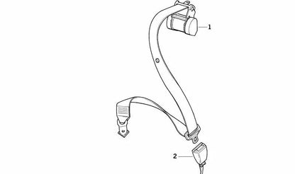 Cinturón superior trasero con seguro para niños para BMW E36 (OEM 72118208824). Original BMW