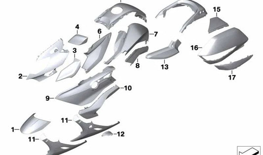 Cubierta del depósito izquierda OEM 46638414861 para BMW Motorrad K 1600 Bagger (KK61, 0F51) 2017-2021. Color azul imperial. Pieza original BMW Motorrad.