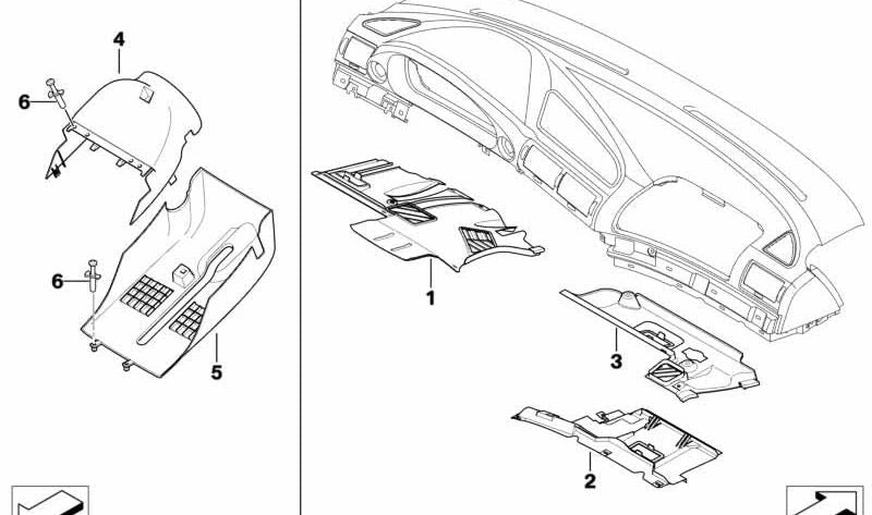 Cubierta del mecanismo del pedal OEM 51457003326 para BMW E38. Original BMW.