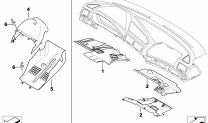 Cubierta del mecanismo del pedal OEM 51457003326 para BMW E38. Original BMW.