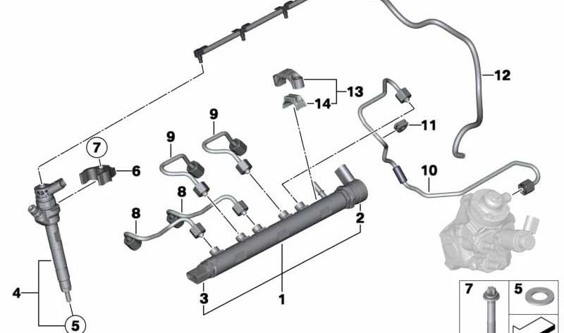 Válvula reguladora de presión OEM 13537805734 para BMW E81, E82, E87, E88, F20, F21, F22, E90, E91, E92, E93, F30, F31, F34, F36, E60, E61, E63, E64, E65, E66, E84, E83, E70, E71. Original BMW.