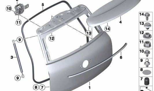 Spoiler trasero OEM 51629811625 para MINI Countryman R60 (2010-2016). Original MINI.