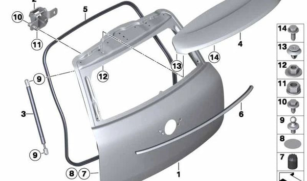 Spoiler trasero OEM 51629811625 para MINI Countryman R60 (2010-2016). Original MINI.