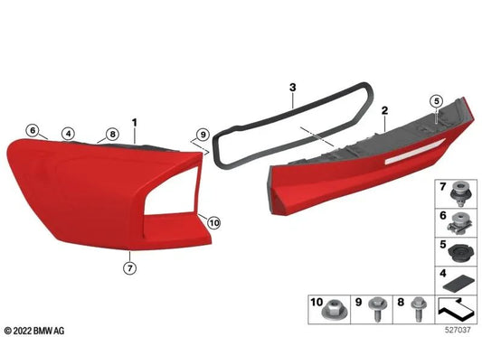 Rear light gasket right for BMW X1 U11, U12 (OEM 63215A4C4F6). Original BMW.