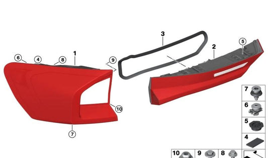 Piloto trasero derecho de maletero OEM 63219465364 para BMW X1 U11. Original BMW.