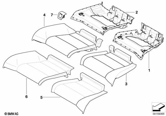 Right Leather Seat Cover for BMW E93, E93N (OEM 52207246646). Original BMW.