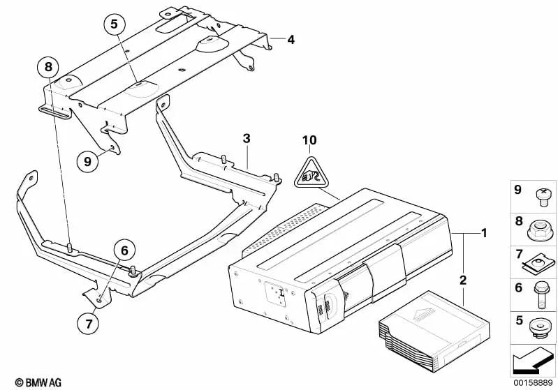 Soporte para Cambiador de CD para BMW E93, E93N (OEM 65156973095). Original BMW.