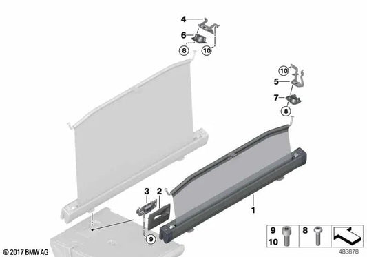 Assemblage du réseau de séparation Blende pour BMW G31, G31N (OEM 51477457062). BMW d'origine.