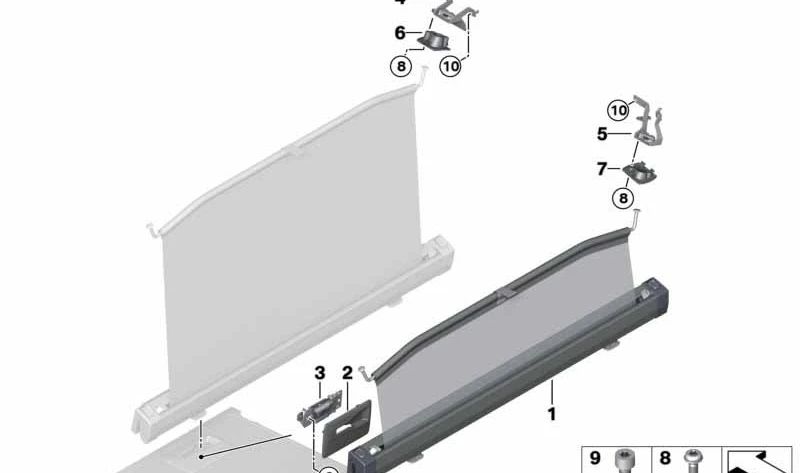 OEM 51477457059 dividing network support for BMW G31, G31N. Original BMW.