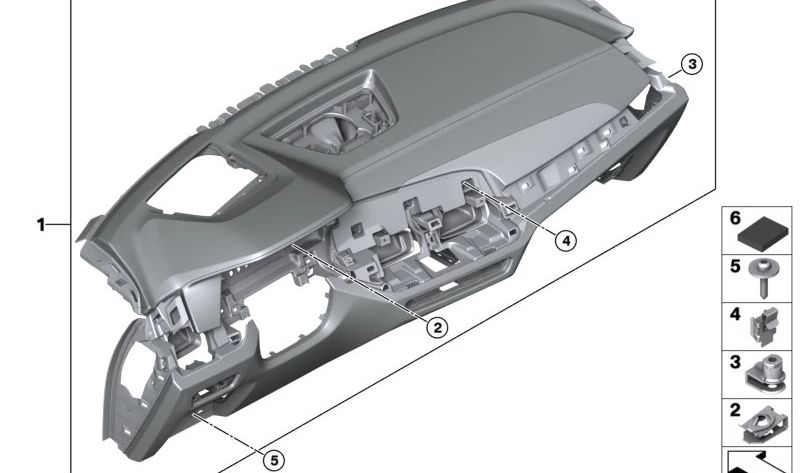 Clamp for BMW F40, F44, F90, G30, G31, G38, G32, F01, F02, F04, F97, G01, G08, F98, G02, F95, G05, F96, G06, G07 (OEM 07149213384). Genuine BMW.