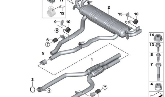 Intermediate Silent OEM 18308578189 for BMW F15, G05, G06. Original BMW.